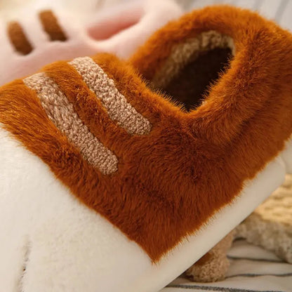 Cozy Faux Fur Cat Paw Slippers for Men Women