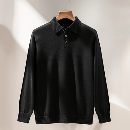 Warm Crew Neck Men's Polo Sweater