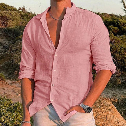 Lightweight Mens Summer Linen Blend Shirt