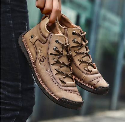 Traditional Tan Genuine Leather Men's Shoes